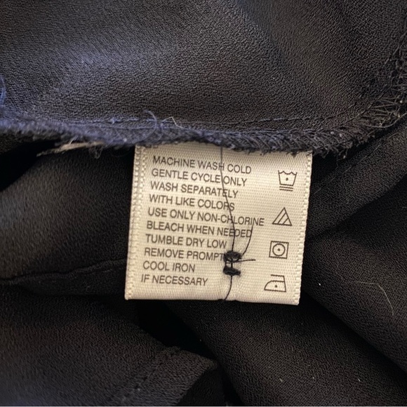 George Button Front Tie Blouse Black - Picture 2 of 4